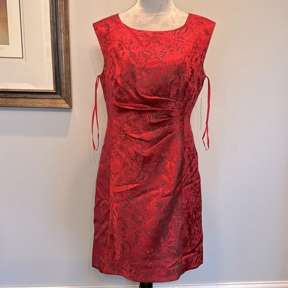 Tahari red and black dress NWT 10 - Picture 1 of 11
